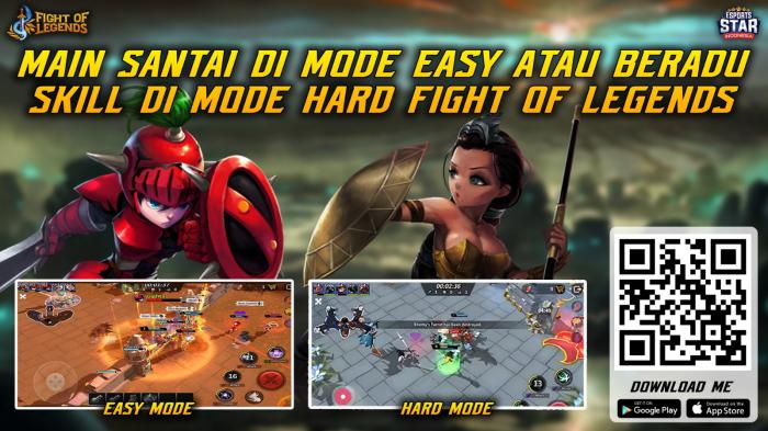 Main Santai di Mode Easy atau Beradu Skill di Mode Hard Fight of Legends